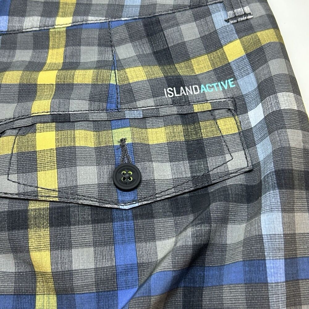 Tommy Bahama Shorts Mens 36 Gray Island Active Hybrid Gingham Check Drawstring - Picture 5 of 10